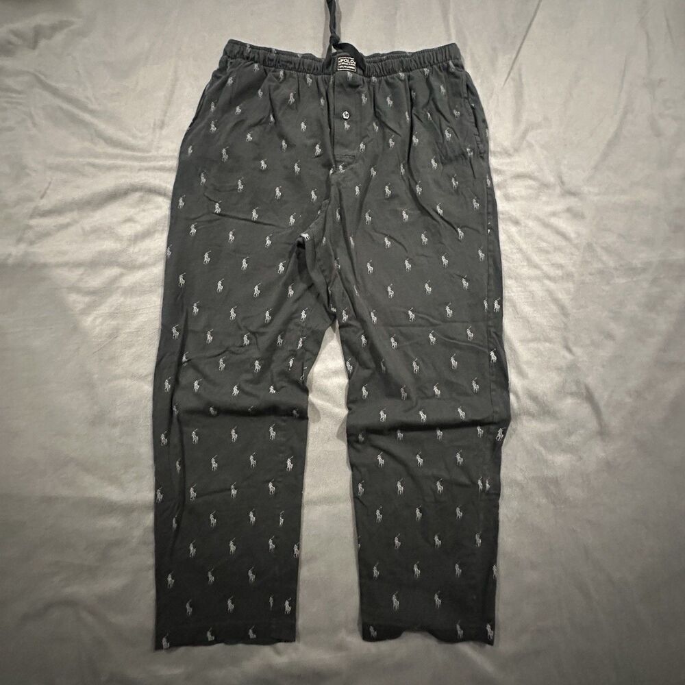 Polo Ralph Lauren Pajama Pants AOP Pony Mens L Lounge Sleepwear Drawstring